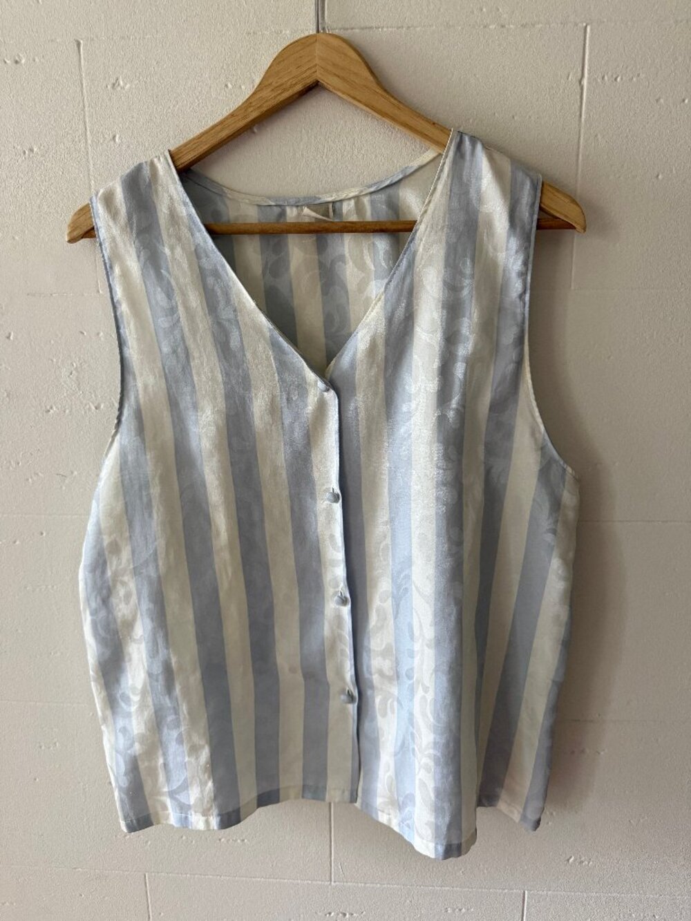 Vintage Satin Striped Pastel Vest | Large